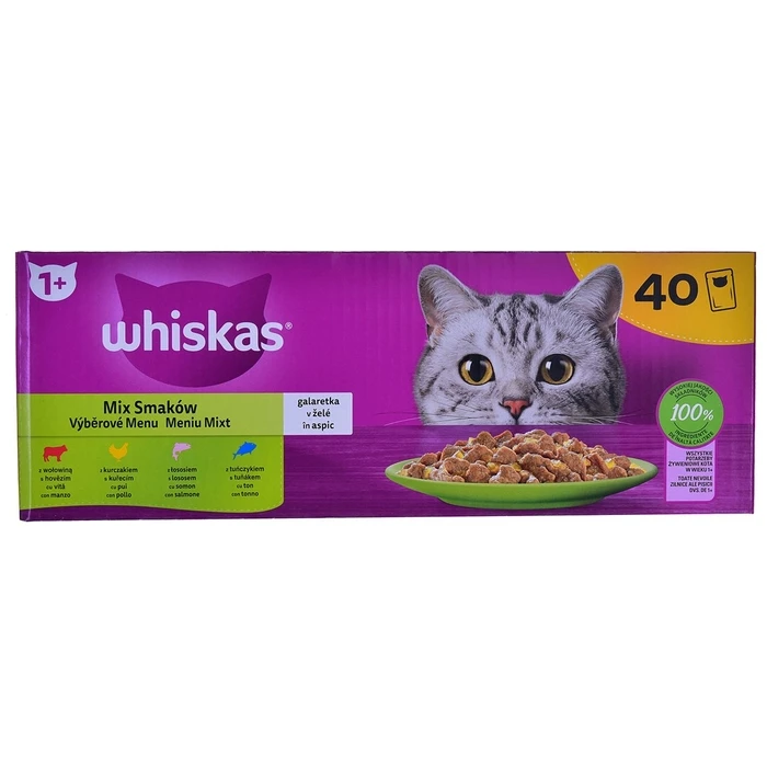 Υγρή Τροφή Γάτας Whiskas Mix Favourites in jelly 40x85 g
