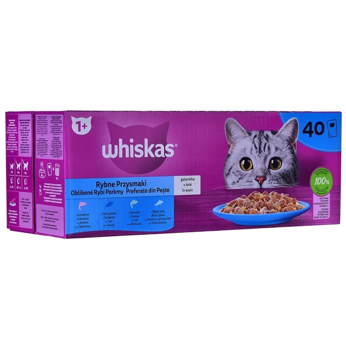 Υγρή Τροφή Γάτας Whiskas Fish Favourites in jelly 40x85 g