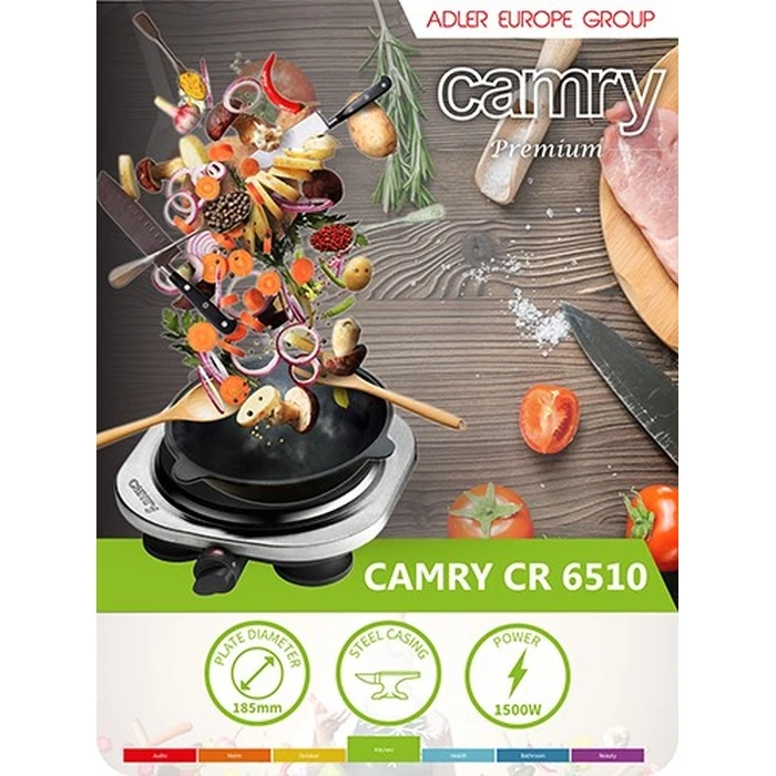 Επιτραπέζια Εστία Adler CAMRY CR 6510 Freestanding Black,Grey Electric