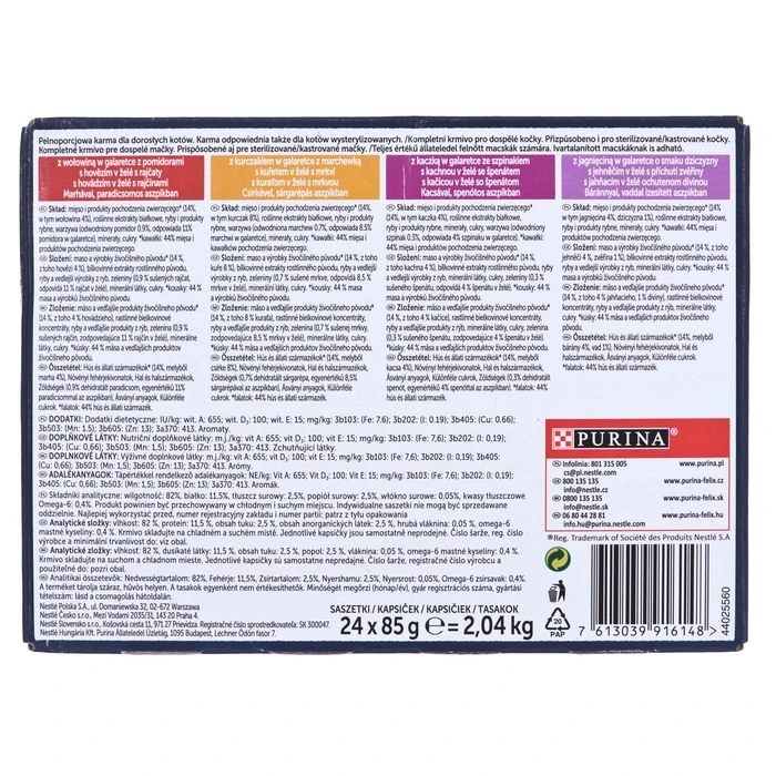 Υγρή Τροφή Γάτας Felix Sensations country flavors in jelly 24 x 85 g