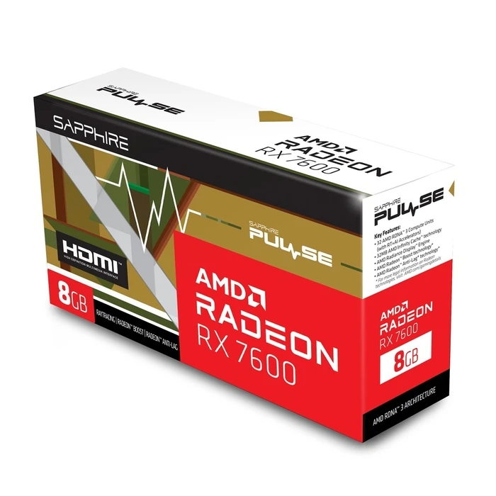 Κάρτα Γραφικών Sapphire PULSE AMD Radeon RX 7600 GAMING OC 8G