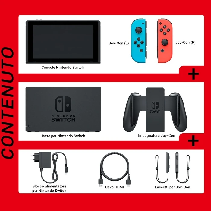Κονσόλα Nintendo Switch 15.8 cm (6.2") 32GB Touchscreen Wi-Fi Blue, Grey, Red