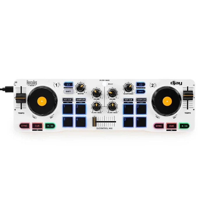 DJ Controller Hercules MIX Bluetooth Andoid e 2 channels Black, White, Yellow
