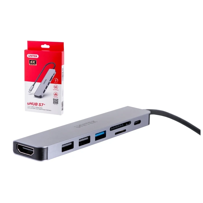 Docking Station Unitek USB-C H1118A; USB-A x3, USB-C, HDMI, SD, microSD