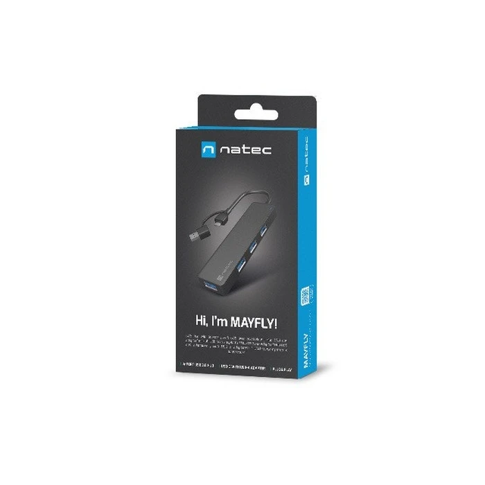 USB Hub Natec USB-C 3.0 MAYFLY 4-PORTS + USB-A