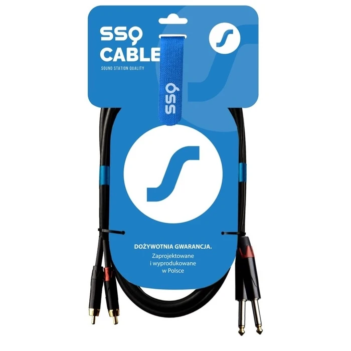 Καλώδιο 6.3mm SSQ RCAJM5 - 2x RCA - 2x Jack Mono 6,3 mm 3 m Black