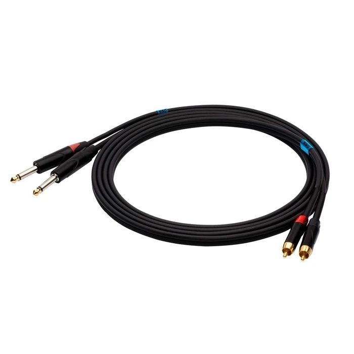 Καλώδιο 6.3mm SSQ RCAJM5 - 2x RCA - 2x Jack Mono 6,3 mm 3 m Black