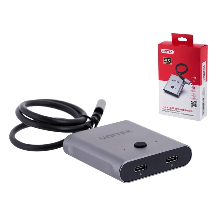 KVM Switch Unitek two-way USB-C, 2 in 1 out 4K