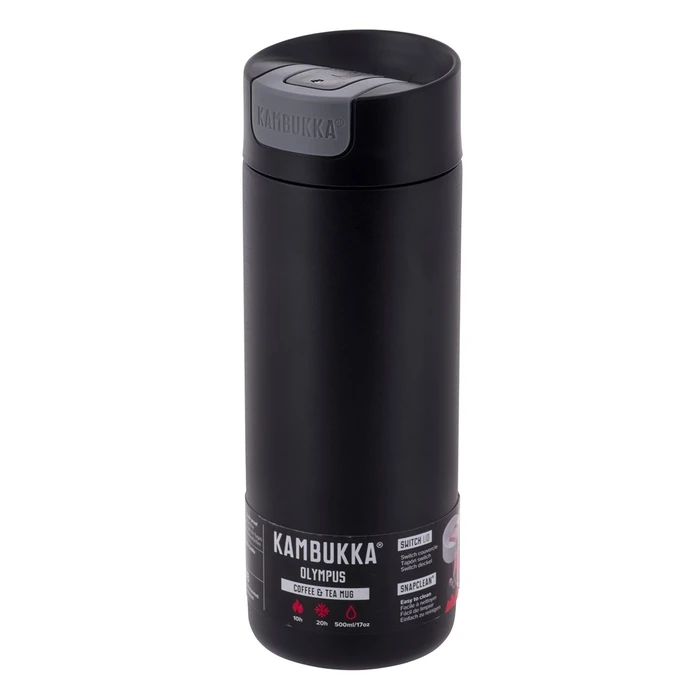 Θερμός Kambukka Olympus Matte Black - mug, 500 ml