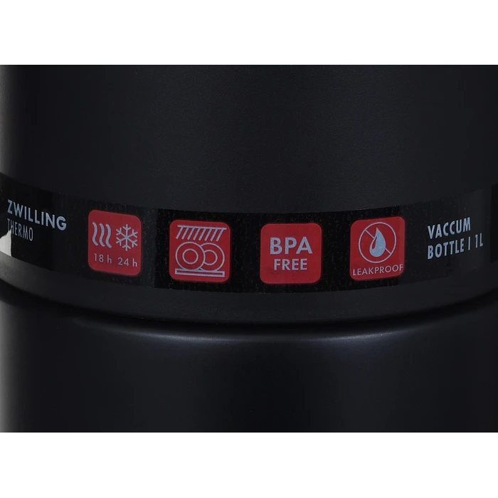 Θερμός Zwilling (39500-514-0) with a mug 1 liter Stainless steel Black