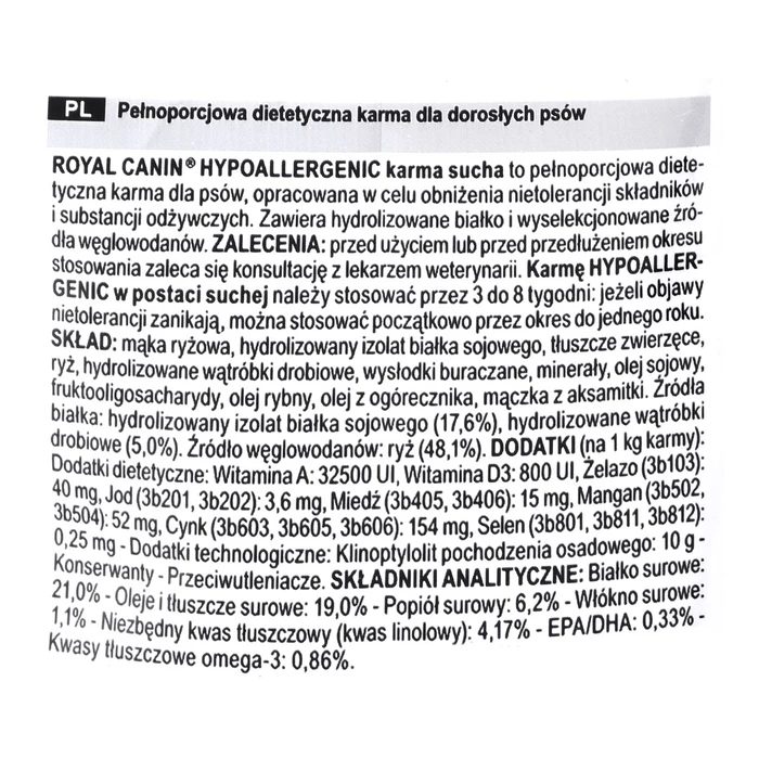 Ξηρά Τροφή Σκύλων Royal Canin Hypoallergenic 2 kg