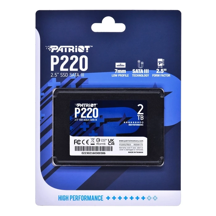 Σκληρός Δίσκος 2.5" SSD 2TB Patriot P220 SATA3 P220S2TB25
