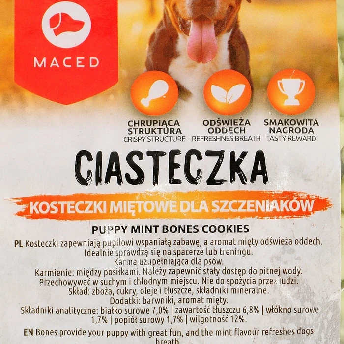 Σνακ Σκύλου Maced Puppy mint bones cookies 1 kg