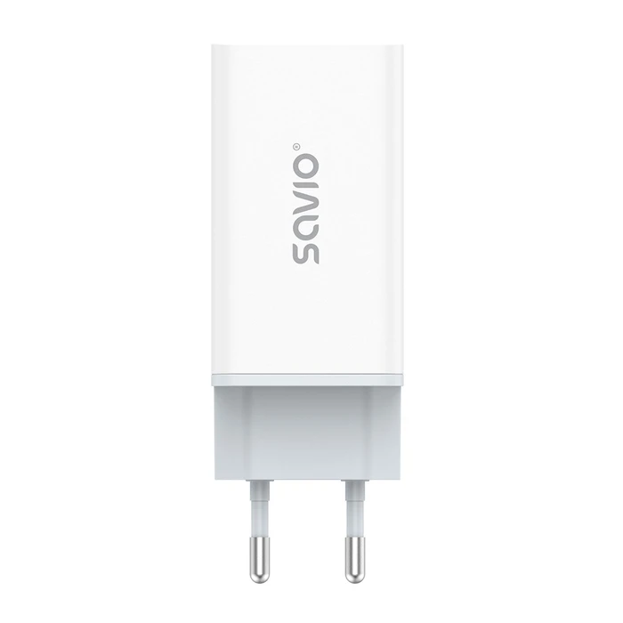Φορτιστής Πρίζας Savio LA-07 GaN 65W mains USB, QC4.0+, PD 3.0, White