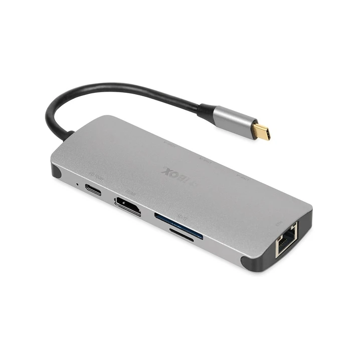 Docking Station iBox IUH3RJ4K 3.2 Gen 1 (3.1 Gen 1) Type-C Power Delivery 100W Silver