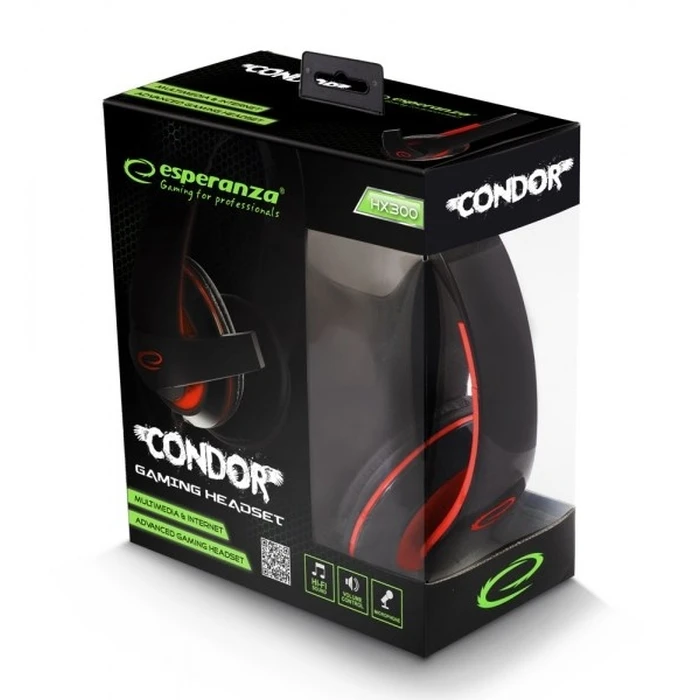 Headset Esperanza EGH300R Black,Red