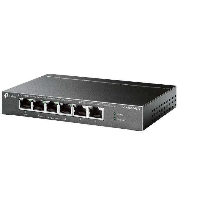 Network Switch TP-Link 6-Port Gigabit Desktop Switch with 3-Port PoE+ and 1-Port PoE++