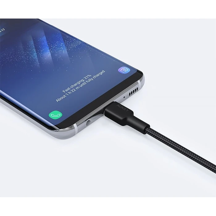 Καλώδιο USB Aukey CB-CD30 Type-C Power Delivery PD 3A 0.9m Nylon Black