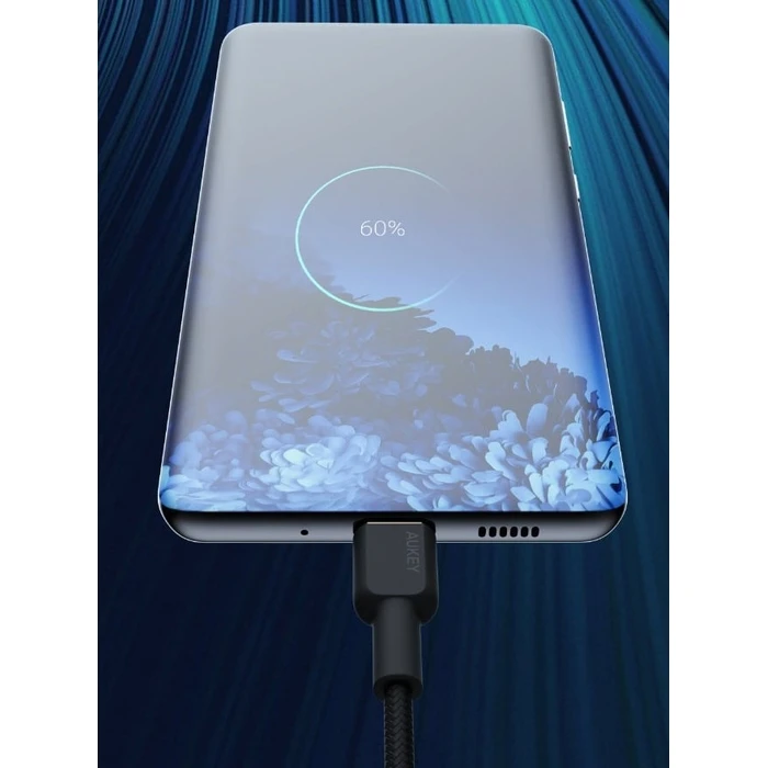 Καλώδιο USB Aukey CB-NCC2 Type-C Power Delivery PD 60W 3A 1.8m Nylon Black