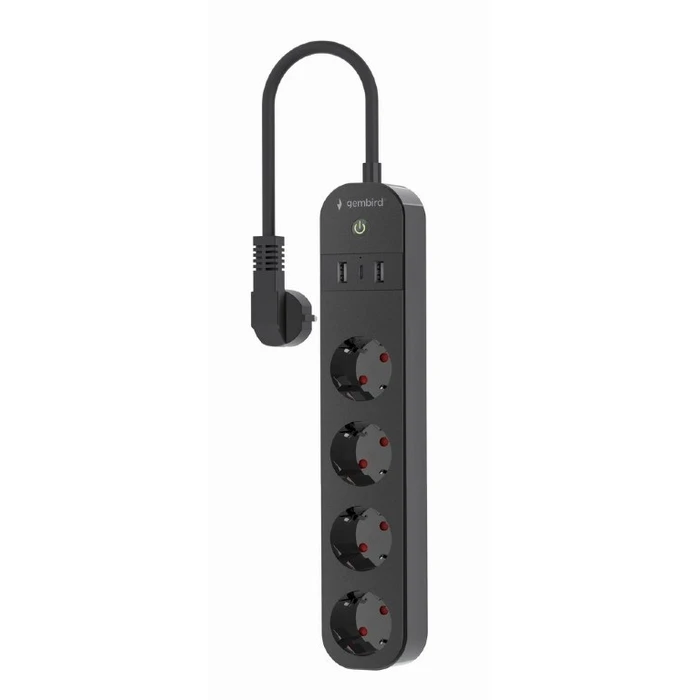 Πολύπριζο με USB Gembird TSL-PS-S4U-01 Smart 4 AC outlet(s) Type E 1.5 m 3 3680 W Black
