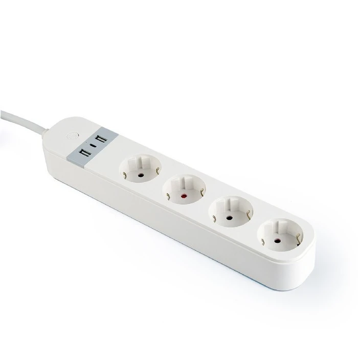 Πολύπριζο με USB Gembird TSL-PS-S4U-01-W Smart 4 AC outlet(s) Type E 1.5 m 3 3880 W White