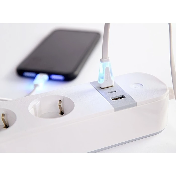 Πολύπριζο με USB Gembird TSL-PS-S4U-01-W Smart 4 AC outlet(s) Type E 1.5 m 3 3880 W White