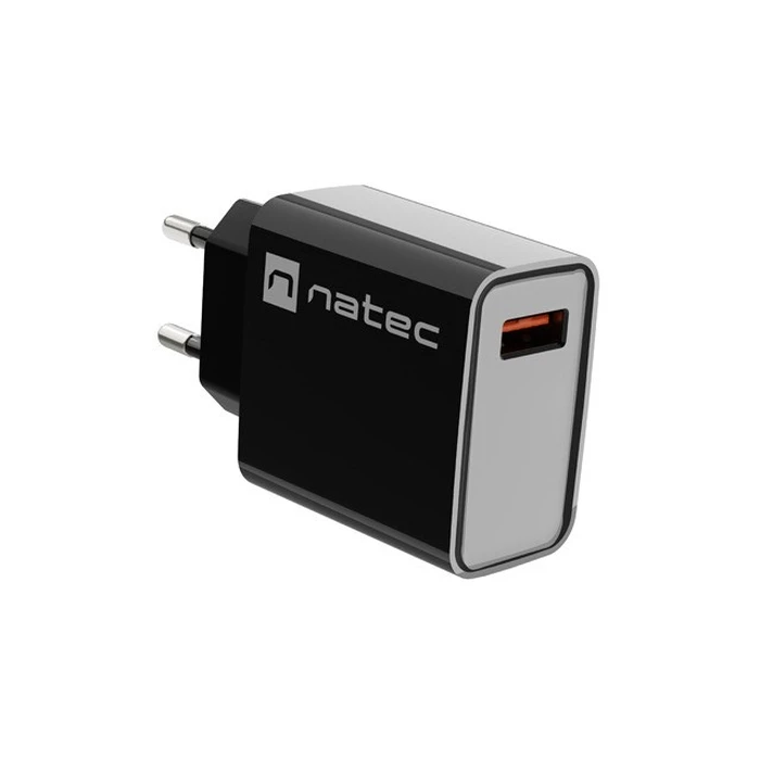 Φορτιστής Πρίζας Natec MAINS RIBERA USB-A 18W Black