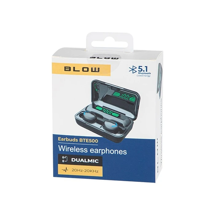 Bluetooth Handsfree Blow Earbuds BTE500 Black 2000mAh