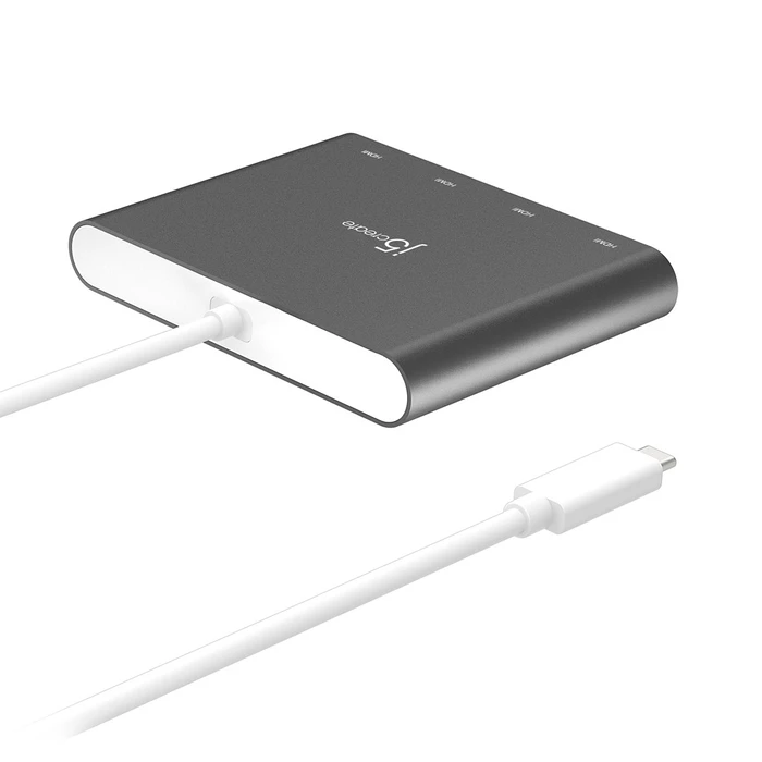 Docking Station J5create JCA366-N USB-C to 4-Port HDMI Multi-Monitor, Silver