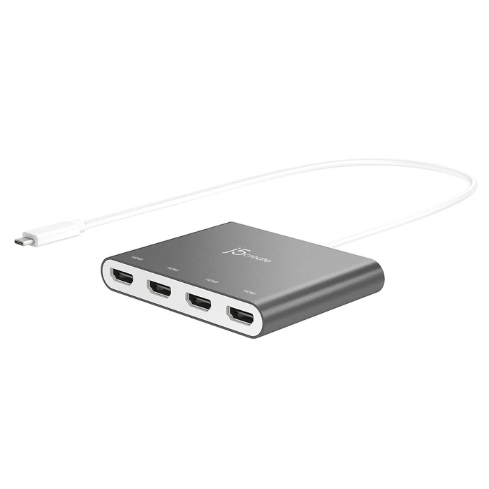 Docking Station J5create JCA366-N USB-C to 4-Port HDMI Multi-Monitor, Silver