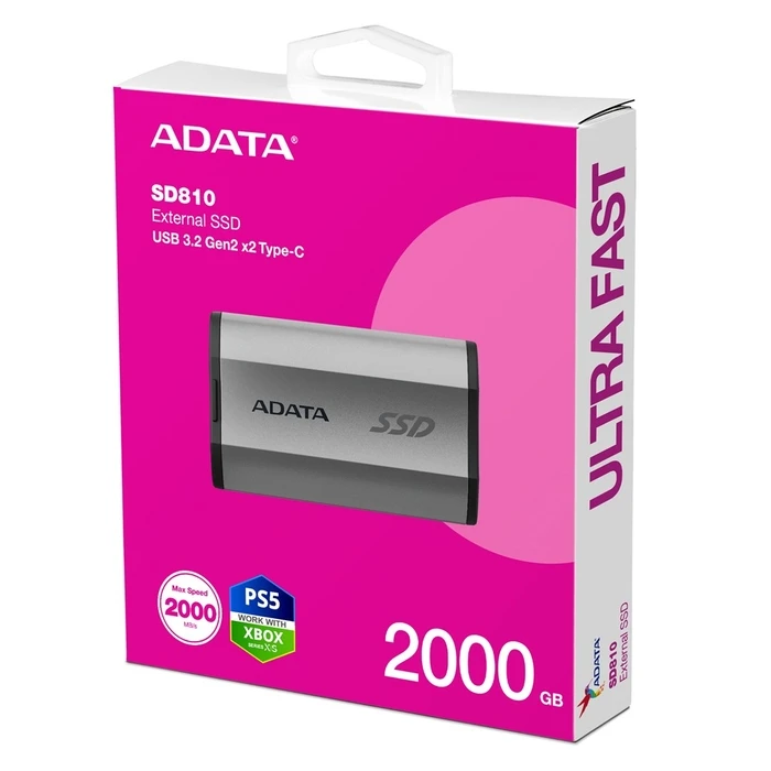 Eξωτερικός Σκληρός Δίσκος SSD 2TB Adata SD810 Black, Silver