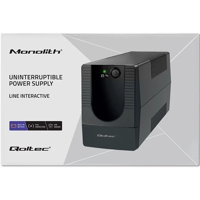 UPS Qoltec 53773 Line-Interactive 0.85 kVA 480 W 1 AC outlet(s)