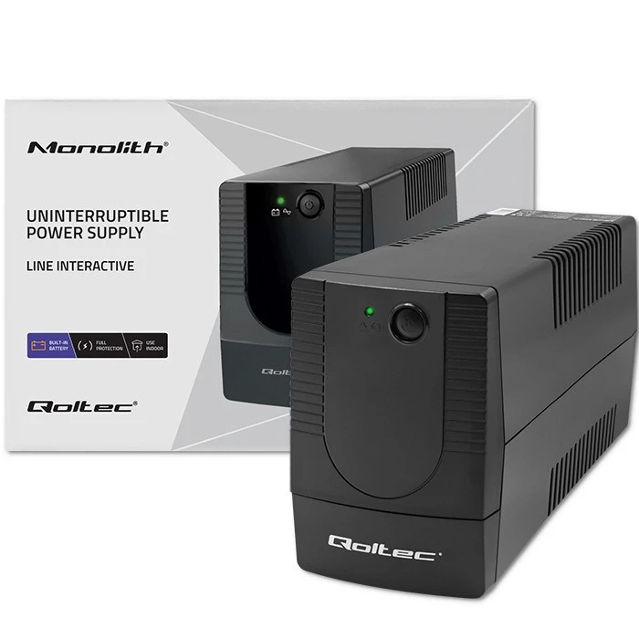 UPS Qoltec 53774 Line-Interactive 1 kVA 600 W 1 AC outlet(s)