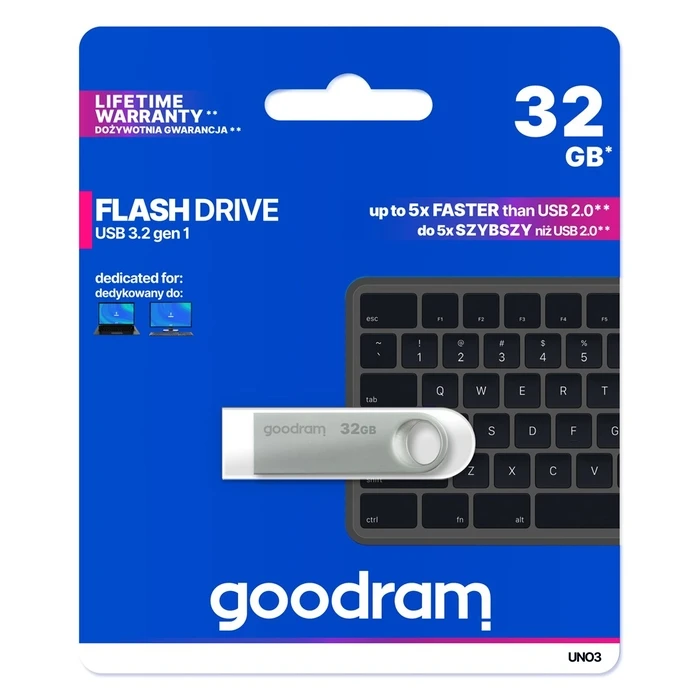 USB Flash 32GB Goodram UNO3-0320S0R11 Type-A 3.2 Gen 1 (3.1 Gen 1) Silver