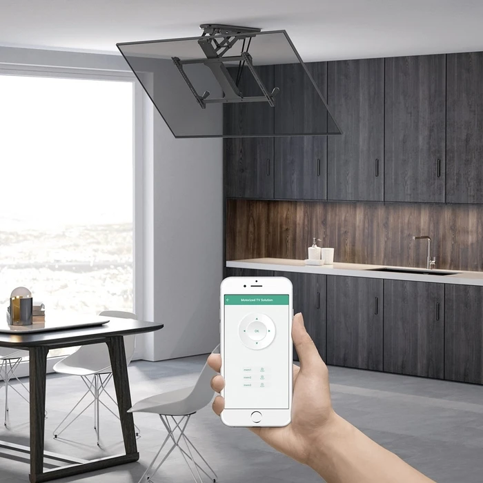 Βάση Τηλεόραση Maclean Electric ceiling TUYA support, max VESA 600x400, remote 32"-70", 35kg, MC-880T