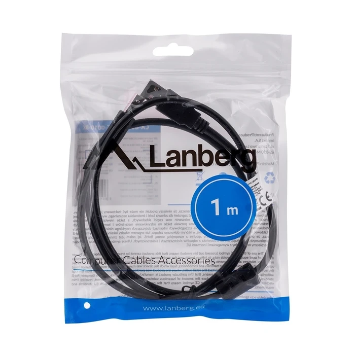 Καλώδιο USB Lanberg CA-USBA-11CC-0010-BK 1 m 2.0 Type-B Black
