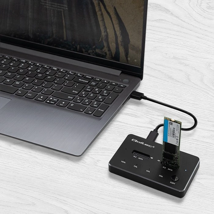 Docking Station Σκληρών Δίσκων Qoltec 50310 2x SSD M.2 SATA, NGFF, USB Type C