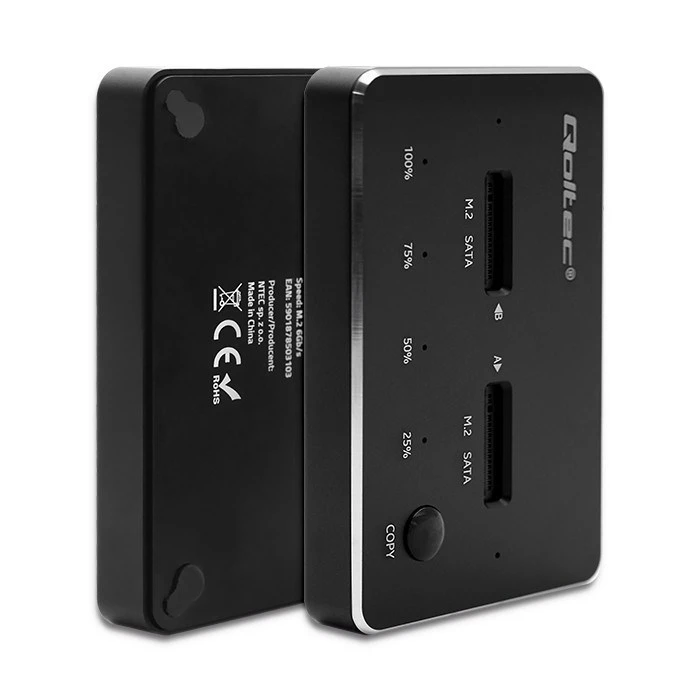 Docking Station Σκληρών Δίσκων Qoltec 50310 2x SSD M.2 SATA, NGFF, USB Type C