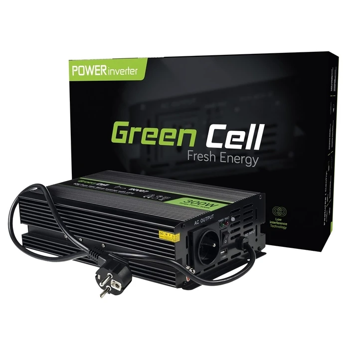 Inverter Αυτοκινήτου Green Cell INV07 300W Black