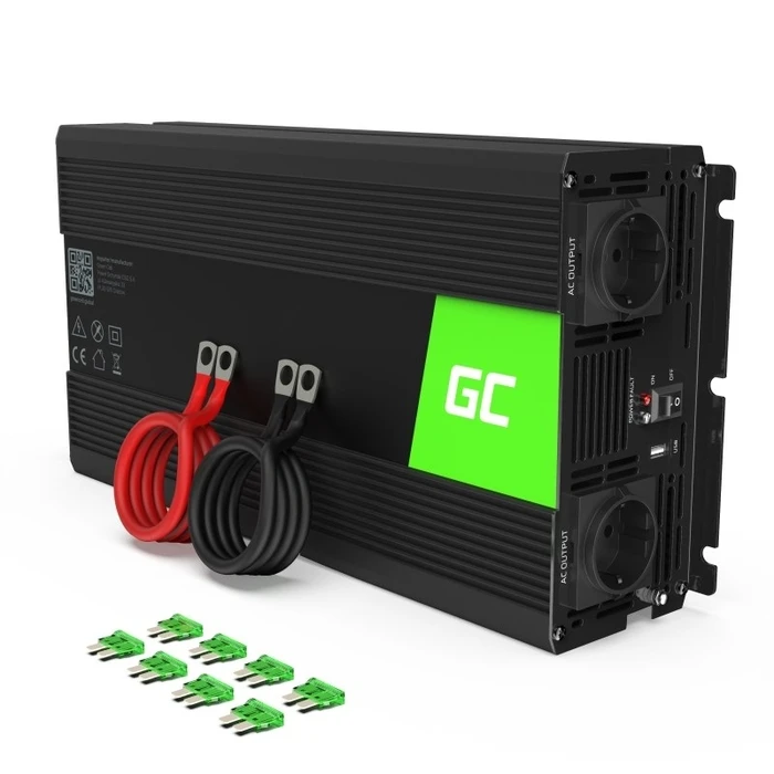 Inverter Αυτοκινήτου Green Cell INV24 1500W Black