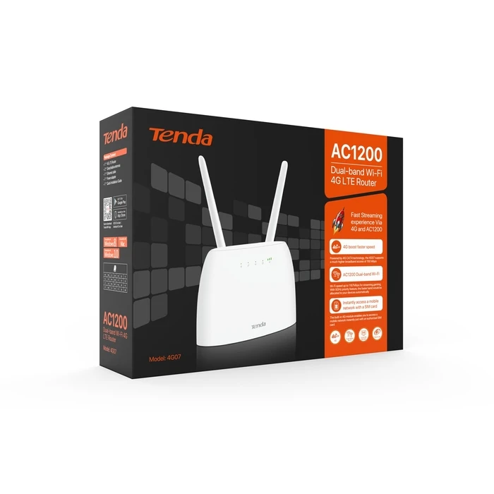 Router Tenda 4G07 Gigabit Ethernet Dual-band (2.4 GHz / 5 GHz) 4G White