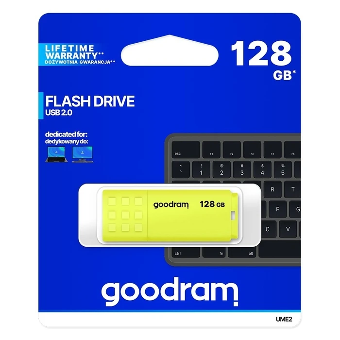 USB Flash 128GB Goodram UME2 Type-A 2.0 Yellow