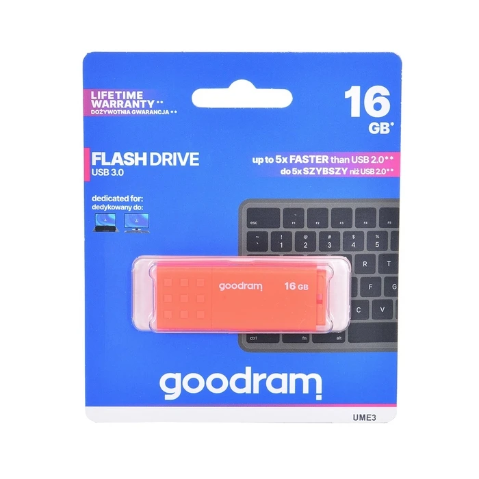 USB Flash 16GB Goodram UME3-0160O0R1 Type-A 3.2 Gen 1 (3.1 Gen 1) Orange