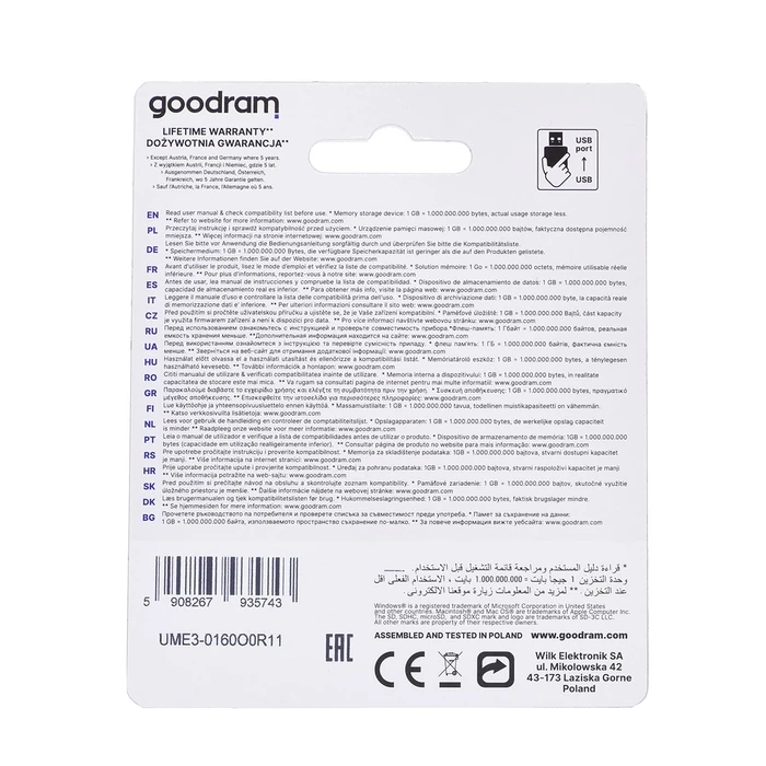 USB Flash 16GB Goodram UME3-0160O0R1 Type-A 3.2 Gen 1 (3.1 Gen 1) Orange