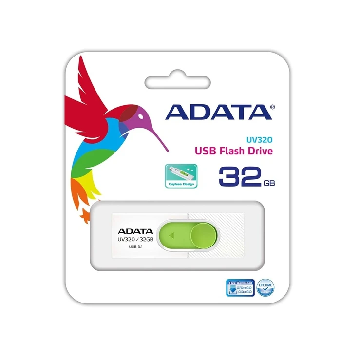 USB Flash 32GB Adata UV320 Type-A 3.2 Gen 1 (3.1 Gen 1) Green, White