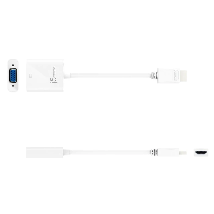 Αντάπτορας HDMI J5create to VGA Adapter (HDMI m - VGA f 3.5mm Audio f 10cm; colour White) JDA213-N