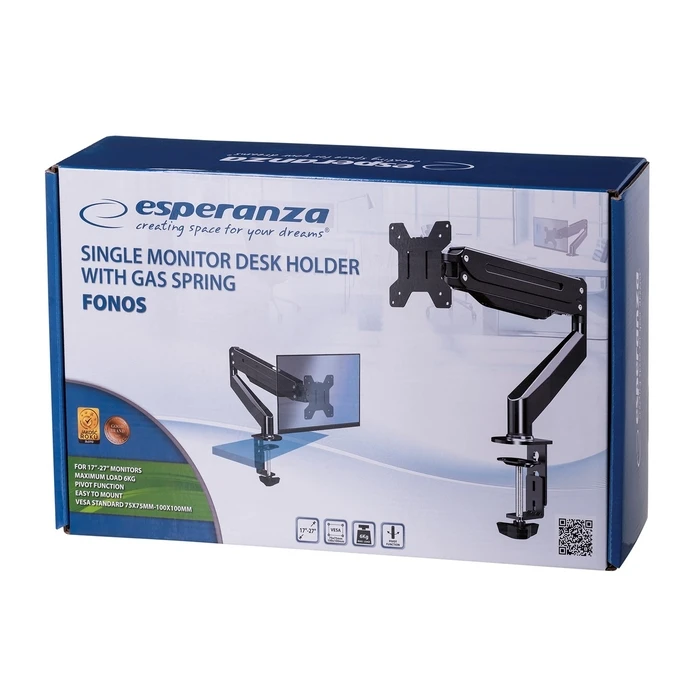 Βάση Monitor Esperanza ERW019 mount / stand (27") Black Desk