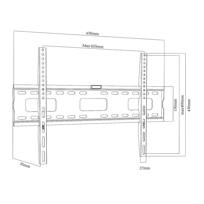 Βάση Τηλεόρασης Maclean MC-419 Wall Mount 32"-100" VESA 600x400 45kg