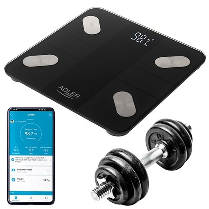 Ζυγαριά Μπάνιου Electronic Adler AD 8186 Black