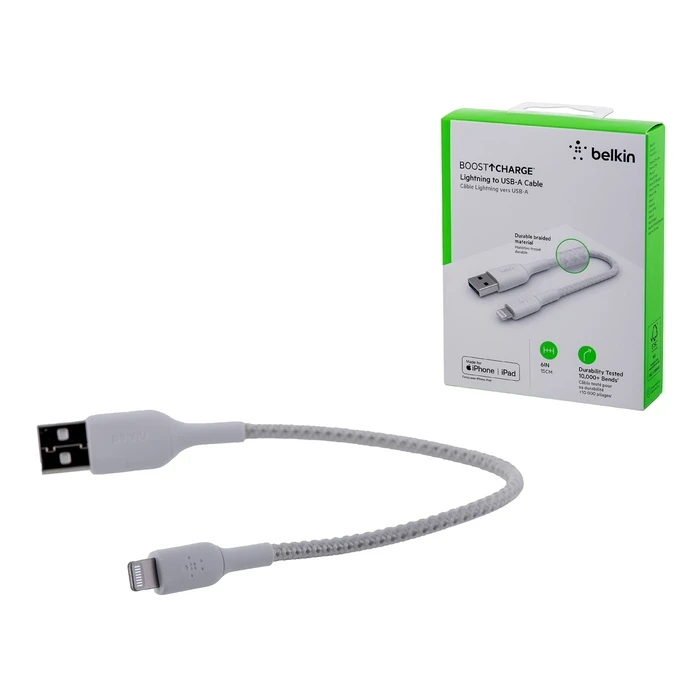 Καλώδιο USB Belkin CAA002BT0MWH lightning 0.15 m White